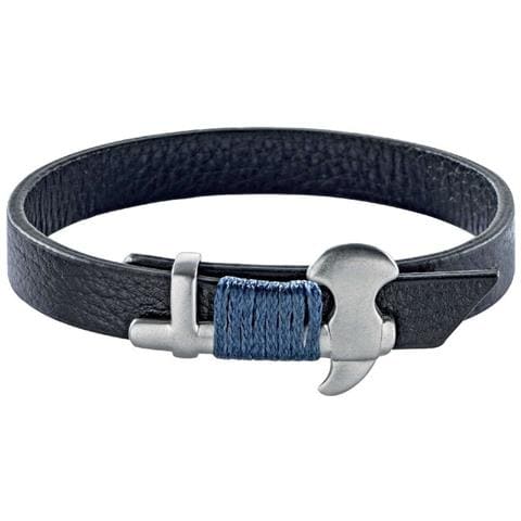 Bracciale Da Uomo Realizzato In Pelle Nera Szv34 - Foto 1