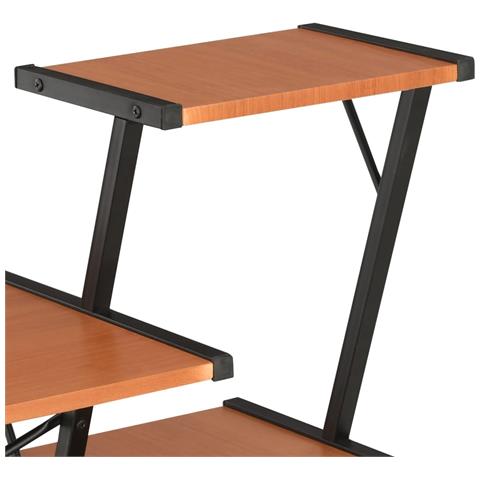 Scrivania con Ripiano Nera e Marrone 116x50x93 cm - Foto 7