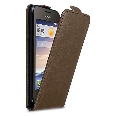 Custodia Compatibile Con Huawei Y330 In Bruno Caffè - Coperchio Protettivo In Design Flip Con Chiusura Magnetica - Foto 1