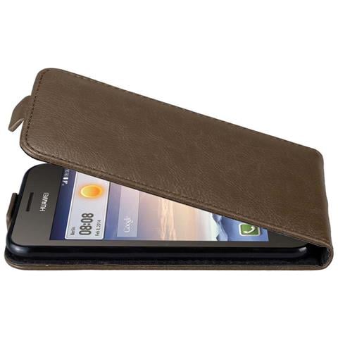 Custodia Compatibile Con Huawei Y330 In Bruno Caffè - Coperchio Protettivo In Design Flip Con Chiusura Magnetica - Foto 11