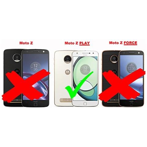 Custodia Compatibile Con Motorola Moto Z Play In Rosso Mela - Coperchio Protettivo In Design Flip Con Chiusura Magnetica - Foto 2