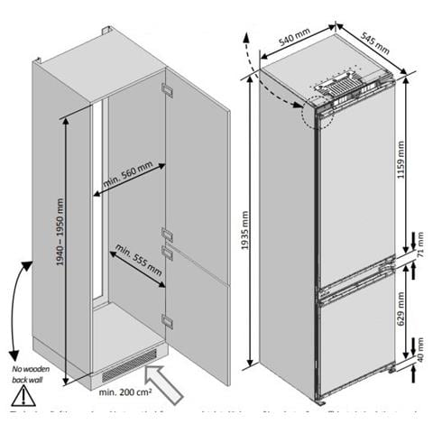 Frigorifero Combinato da Incasso BCSA306E4SFN Classe E Capacità Lorda / Netta 306/298 Litri - Foto 4