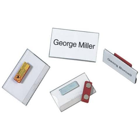 Portanomi Con Magnete Trasparente Inserto 54x90mm Conf. 25 - 811719 - Foto 1