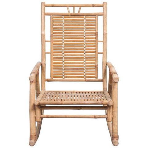 Sedia a Dondolo con Cuscino in Bambù - Foto 2