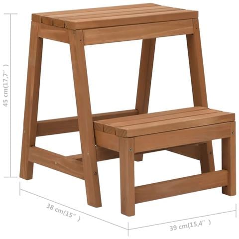 Scaletta Sgabello Pieghevole in Legno Massello di Abete - Foto 8