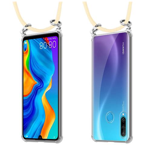 Catena Di Telefoni Cellulari Compatibile Con Huawei P30 Lite In Crema Beige - Coperchio Protettivo In Silicone Con Anelli D'argento, Cinturino In Corda E Custodia Staccabile - Foto 8