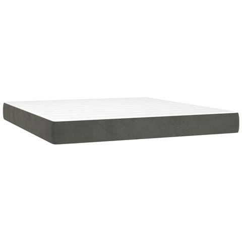Materasso A Molle Grigio Scuro 160x200x20 Cm In Velluto - Foto 1