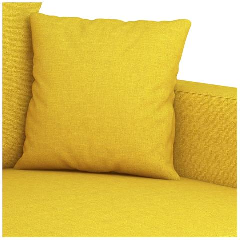 Set Di Divani 2 Pz Con Cuscini Giallo Chiaro In Tessuto - Foto 6