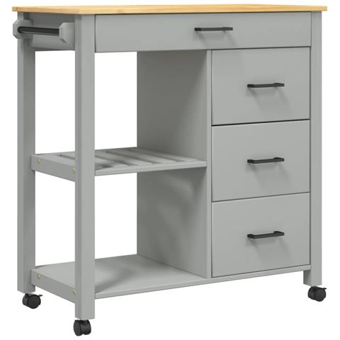 Carrello Da Cucina Monza 84x40x90 Cm In Legno Massello Di Pino - Foto 2