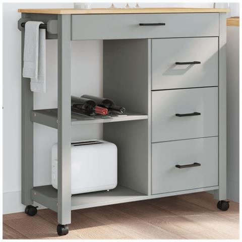 Carrello Da Cucina Monza 84x40x90 Cm In Legno Massello Di Pino - Foto 1