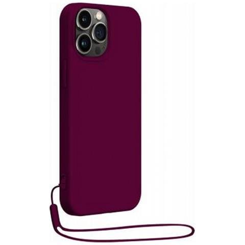 Cover Silicone Per Iphone 14 Pro Max Con Cinturino Da Polso Abbinato, Viola - Foto 1