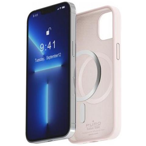 Cover Icon In Silicone Per Iphone 14 Pro Max Compatibile Con Magsafe, Rosa - Foto 1