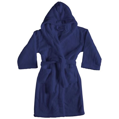 Accappatoio Con Cappuccio In Morbida Spugna Mod. Sophie Tinta Unita Vari Colori L Blue Jeans - Foto 1