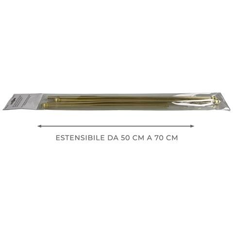 Bacchette Tende A Pressione Bastone Tenda Estensibile Astina Con Molla 50-70 Oro - Foto 5