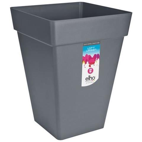 Vaso Ø 29,5 Cm Antracite Polipropilene Plastica Quadrato - Foto 1