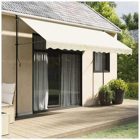 Tenda Da Sole Retrattile Crema 350x150 Cm In Tessuto E Acciaio - Foto 1