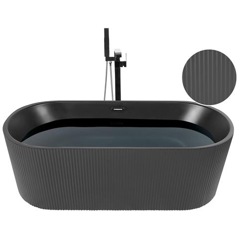 Vasca Da Bagno Freestanding Gocta 169 X 80 Cm Nero - Foto 2