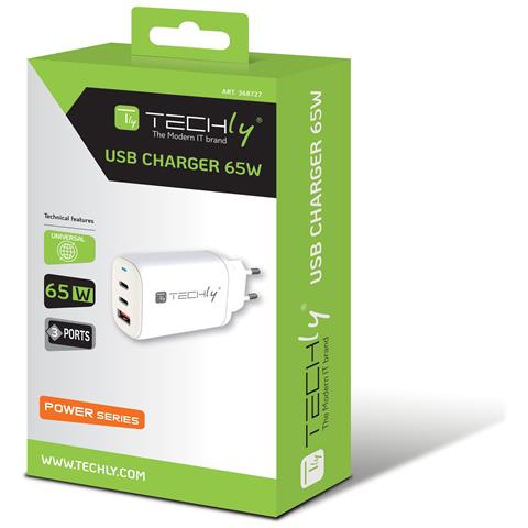 Caricatore Alimentatore 2 Porte Usb-c E 1 Usb-a Da Muro 65w - Foto 2