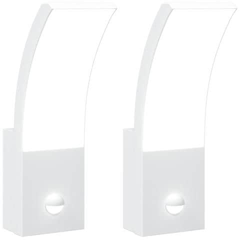 Applique con LED e Sensore 2 pz Bianche in Alluminio Pressofuso - Foto 2