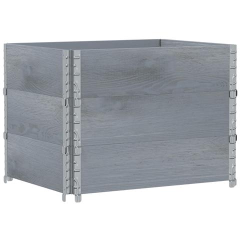 Fioriera Da Giardino Grigia 80x60 Cm Legno Massello Di Pino - Foto 2