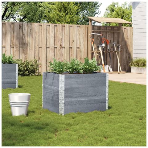 Fioriera Da Giardino Grigia 80x60 Cm Legno Massello Di Pino - Foto 1