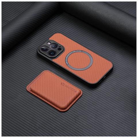 Supporto Magnetico Per Custodia Protettiva Magsafe Con Porta Carte Brown Iphone 15 Pro Max - Foto 6