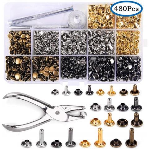 Kit Rivetti Da 480 Pezzi - 4 Colori, 3 Dimensioni Multicolor - Foto 1