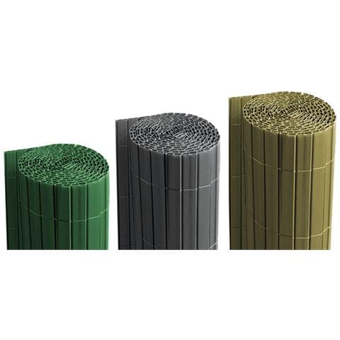 Rotolo Arella Canna Di Bamboo Pvc Rete Recinzione Listelle Frangivista Da Esterno 150x300 Antracite - Foto 2