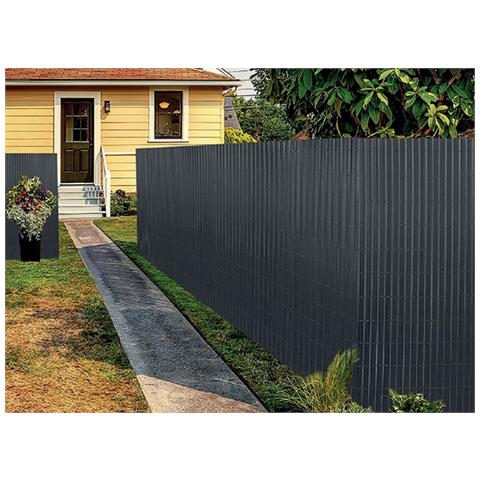 Rotolo Arella Canna Di Bamboo Pvc Rete Recinzione Listelle Frangivista Da Esterno 150x300 Antracite - Foto 1