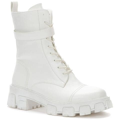 White Casual Closed Booties Stivaletti Sintetico E Tessile Scarpe Donna Bianco Eu 37, 828677/01-02 - Foto 1