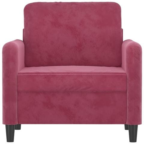 Poltrona Rosso Vino 60 Cm Velluto - Foto 3