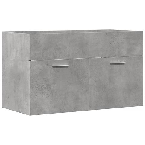 Mobile Lavabo Bagno Grigio Cemento 90x38,5x46 Cm Multistrato - Foto 2