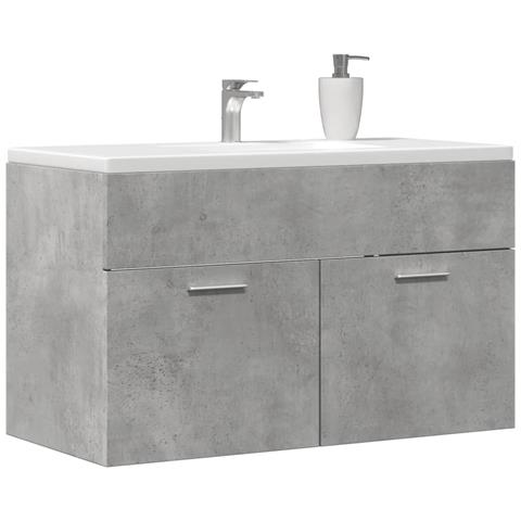 Mobile Lavabo Bagno Grigio Cemento 90x38,5x46 Cm Multistrato - Foto 1