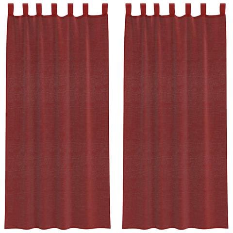 Tende In Voile Con Tasche Per Aste 2 Pz Rosso Vino - Foto 1