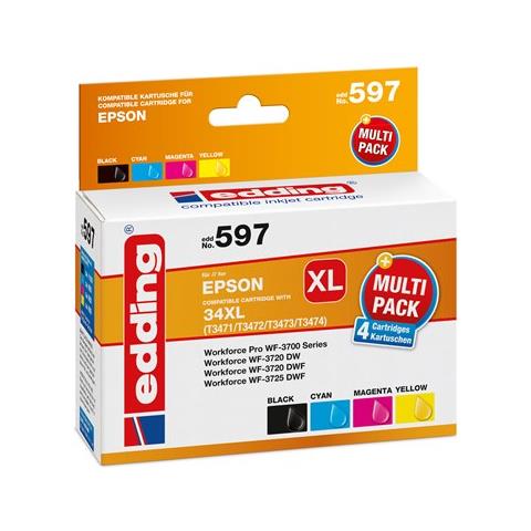 EDD-597 cartuccia d'inchiostro 4 pz Compatibile Nero, Ciano, Magenta, Giallo - Foto 1