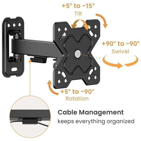 STAFFA TV /MONITOR 13/32 BK NEW MAX 20KG MAX VESA 100*100 BRACCIO - Foto 1