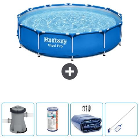 Piscina Fuori Terra - In Giro - 366x76 Cm - Blu - Include Accessori Coordinati Cb54 - Foto 1