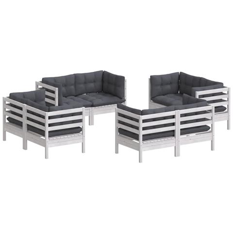 Lusso Casadino - Set Divani Da Giardino 8 Pz E Cuscini Antracite Legno Di Pino - Foto 2