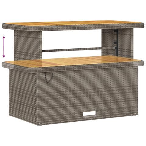 Set di Sofa da Giardino  14 Pezzi con Cuscini Grigio Polyrattan Acacia, Set da Giardino  4 Pezzi con Cuscini Grigio Polyrattan Acacia - Foto 8