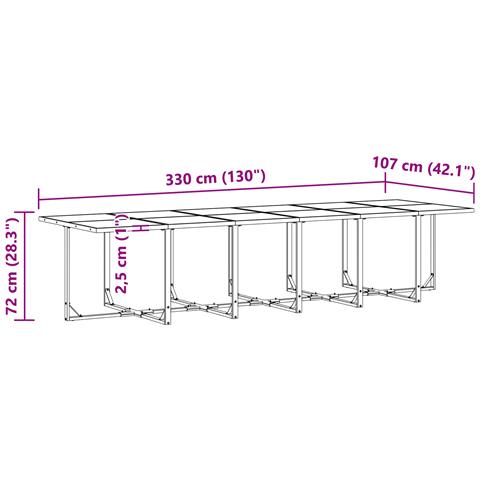 Set da Pranzo da Giardino con Cuscini in Acciaio e Textilene da 22 Pezzi - Foto 9