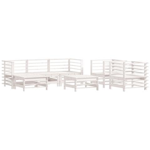 Set Salotto da Giardino 7 pz Bianco in Legno Massello di Pino - Foto 1