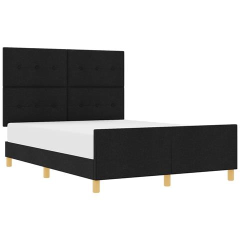 Letto Nero 140x190 cm in Tessuto - Foto 1