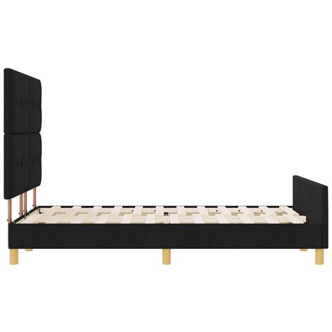 Letto Nero 140x190 cm in Tessuto - Foto 9