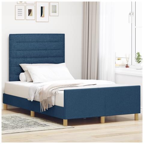 Struttura Letto  Blu 120x200 cm in Tessuto - Foto 2