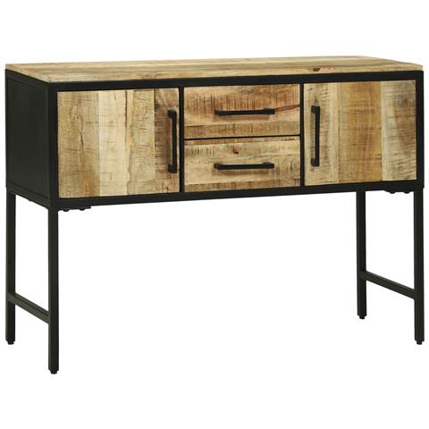 Mobile da soggiorno 100x35x70 cm in legno massello di mango grezzo - Foto 1