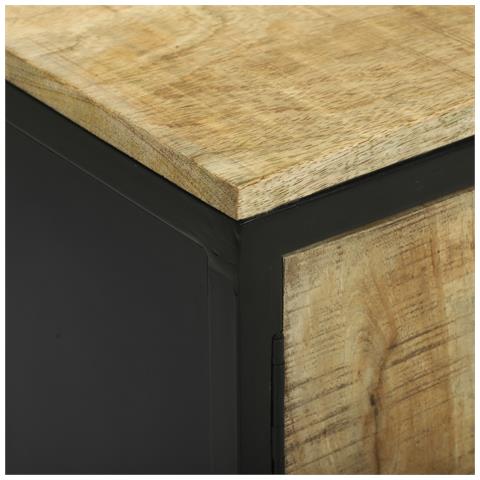 Mobile da soggiorno 100x35x70 cm in legno massello di mango grezzo - Foto 9