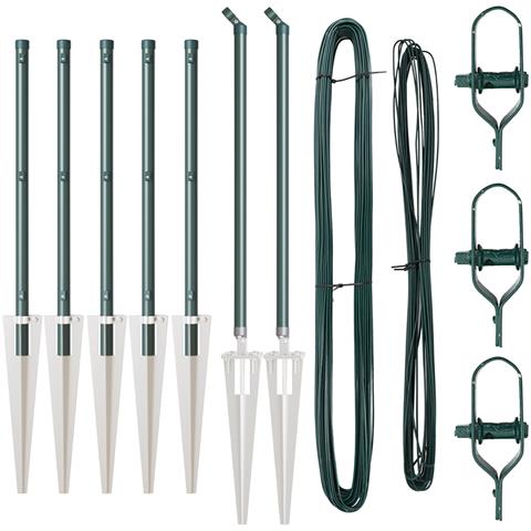 Pali per recinzione con picchetto 7 pcs Ø32 mm 60 cm in acciaio zincato - Foto 1