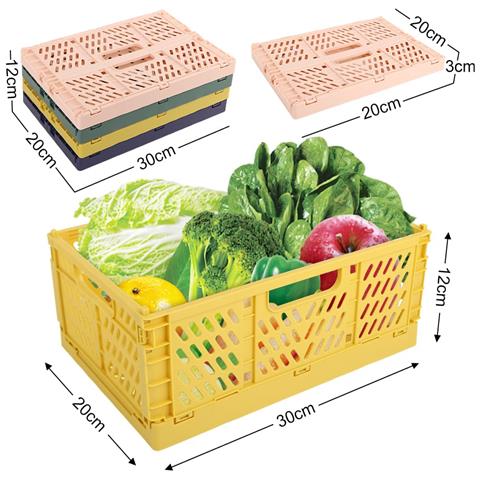 Cesti Portaoggetti Pieghevoli In Plastica 4 Pezzi 30x20x12 Cm Colorati - Foto 5