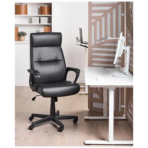 Poltrona Da Scrivania Guru Pelle Sintetica Nero - Foto 1