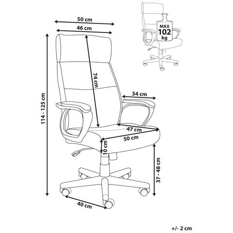 Poltrona Da Scrivania Guru Pelle Sintetica Nero - Foto 7